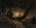 Deux hommes contemplant la lune romantique Caspar David Friedrich
